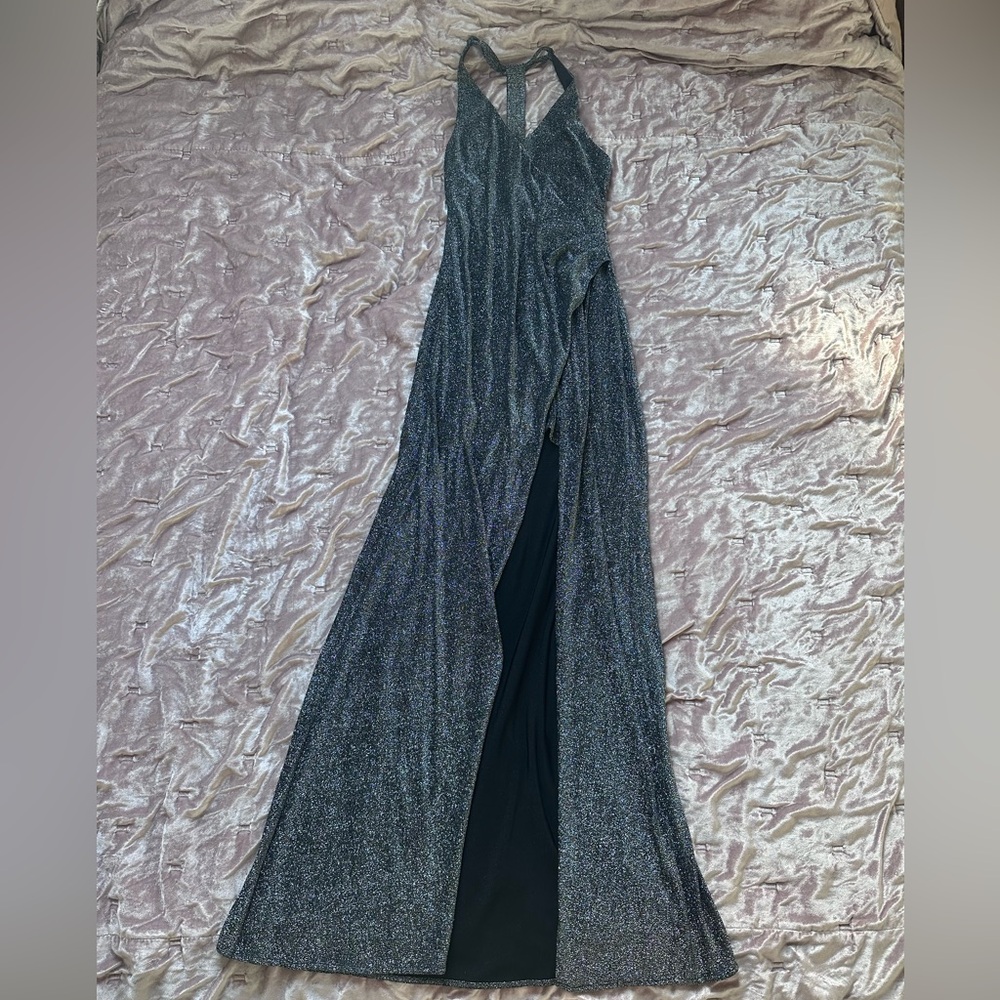 Dress Forum Shimmering Silver Maxi Dress